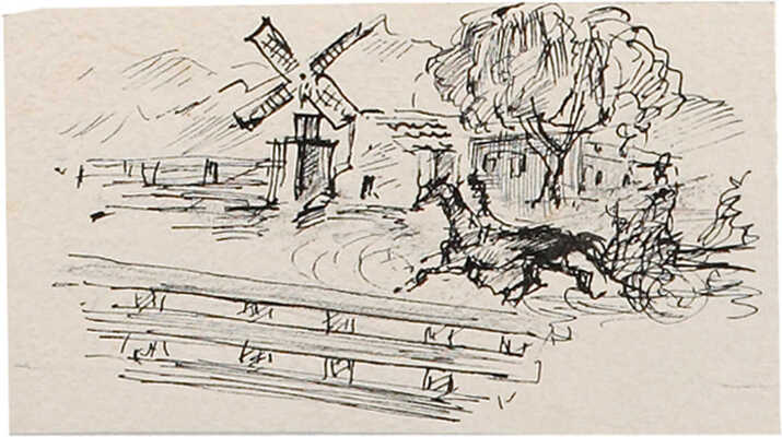 Бехтеев Владимир Георгиевич. Лот из 13 листов (семь листов двухсторонние) с иллюстрациями к кн.: Ирвинг В. Рассказы и легенды (М.; Л.: Детская литература ЦК ВЛКСМ, 1939)